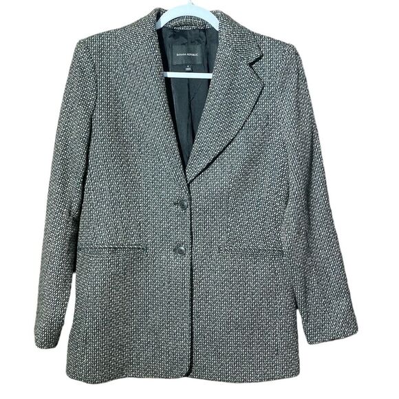 Banana Republic Wool Blend Tweed Fully Lined Blazer/Jacket Women's Size 4 - Picture 1 of 16